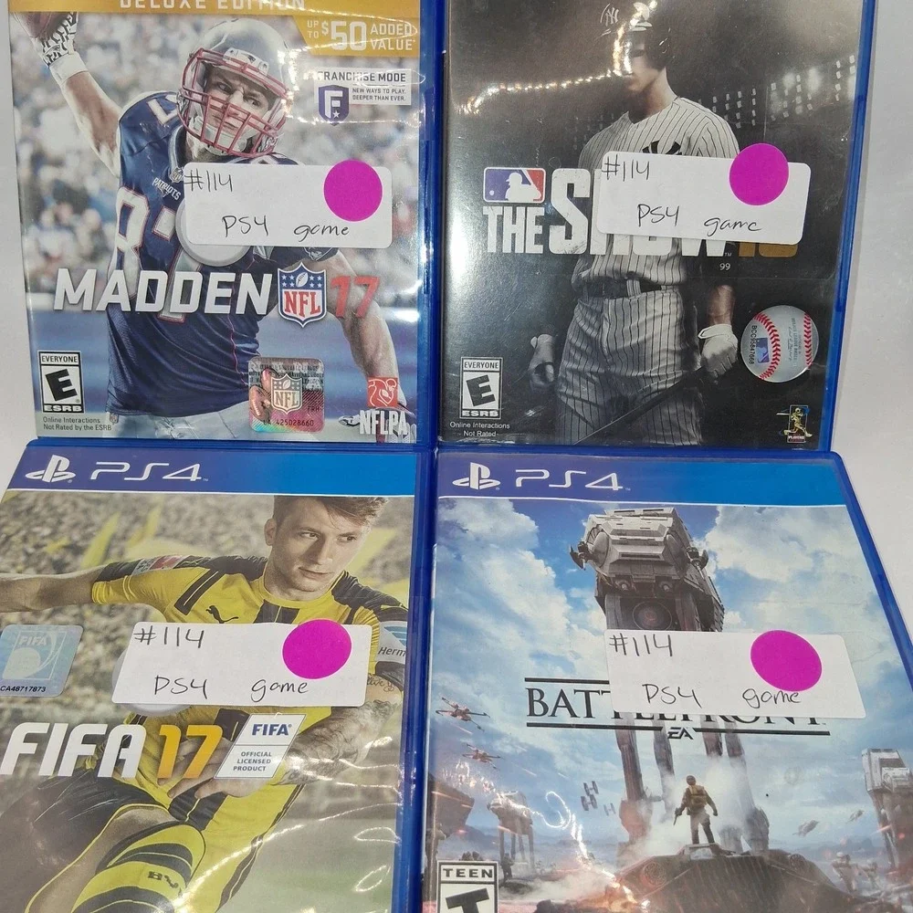 PS4 GAMES 4 PACK THE SHOW,BATTLEFRONT,FIFA,MADDEN